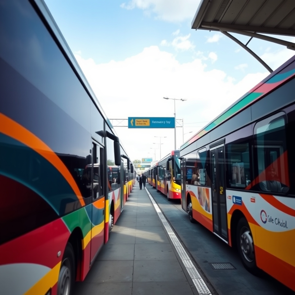 Bus AKAP dengan livery ‘Raja Jalan’ di Terminal Poris